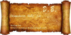 Domokos Béla névjegykártya