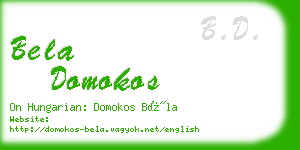 bela domokos business card